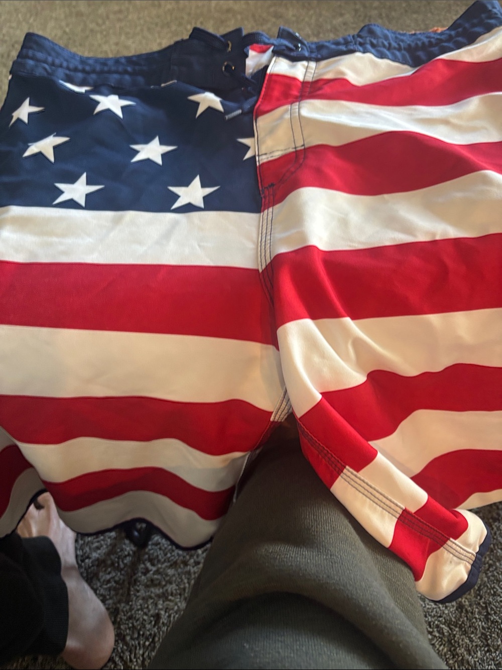 Men's American Flag Board Shorts - Red, White & Blue Old Navy W 36